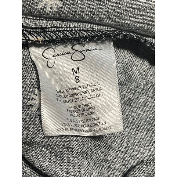 Jessica Simpson Kids Black Mini Dress Daisy Print Button Up Front Size M 8 - Picture 6 of 7